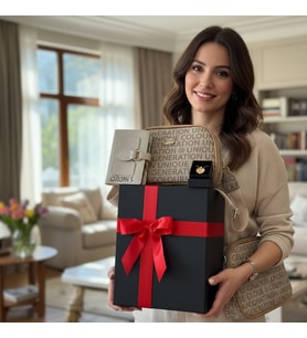 Givenza Kişiye Özel Premium 3 Bölmeli Cüzdan & Kolye Seti Özel Kutulu Hediye Seti