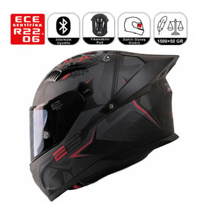 FX211X Beast Siyah Motosiklet Kaskı Spoiler Mod Güneş Vizörlü Full Face Kask