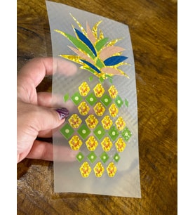 ÜTÜ İLE YAPIŞAN ANANAS TRANSFER BASKI ARMA 19X10 CM