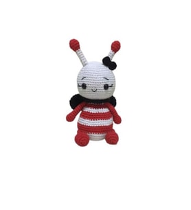 Kırmızı Miniş Arı Uyku Arkadaşı Amigurumi Organik Oyuncak