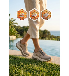 Walkway Bej Fileli Hafif Esnek Hafızalı Taban Unisex Spor Ayakkabı Flystep G