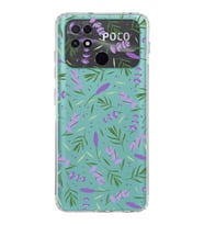 PrintiFy Xiaomi Poco C40 ile Uyumlu 1mm Slim Fit Water Color 3 Baskılı Şeffaf  Kılıf