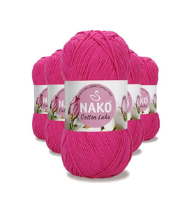 5 Adet Cotton Lüks Yelek Tunik Kazak Bluz Hırka İpi Yünü Fuşya 97572