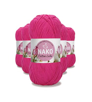 5 Adet Cotton Lüks Yelek Tunik Kazak Bluz Hırka İpi Yünü Fuşya 97572