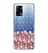 Oppo A74 Uyumlu Çiçek Desenli Şeffaf Telefon Kılıfı