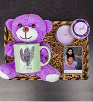 eJOYA Kişiye Özel Kupa Bardak ve Fotoğraflık & Mum & Şirin Peluş Ayıcık 111748