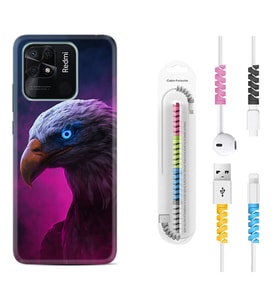 Xiaomi Poco X3 Pro M4 Pro X4 Pro C40 10C Kılıf Kablo Koruma Spiral Silikon Kartal 1622