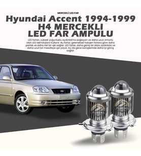 Hyundai Accent (1995-1999) Mercek Led Xenon Uzun - Kısa Çift Renk