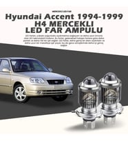 Hyundai Accent (1995-1999) Mercek Led Xenon Uzun - Kısa Çift Renk
