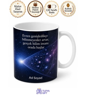 Astrofizikçiye Hediye Işık Yılı Yıldız Doğumu Evrenin Genişlemesi Baskılı Porselen Kupa Bardak