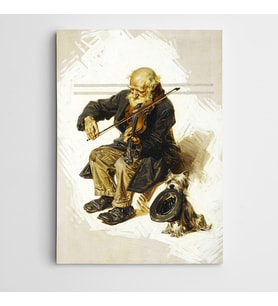 Sokakta Kemancı Modern Sanat  Kanvas Tablo