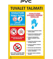 Wc Tuvalet Talimatı 21*29 Cm Pvc (Çok Renkli)