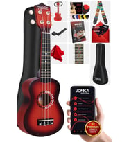 Midex UKX-500RD Sunburs Efektli Maun Soprano Ukulele Full Set