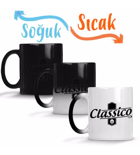Classico -Branco Masculino e Feminino Sihirli Kupa Bardak Porselen