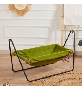 Svava Ahşap Bebek Hamak Beşik - Bebek Hamak Salıncak (Yeşil)