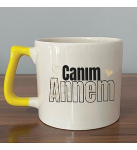 Canım Annem Baskılı Sarı Kulplu D Kupa