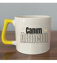 Canım Annem Baskılı Sarı Kulplu D Kupa