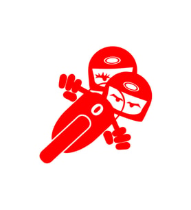 Twin Racers Motorcu Sticker 17x17 Cm Kırmızı