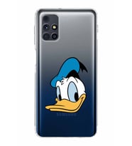Samsung Galaxy M31s  Kamera Korumalı Kapak Donald Duck Tasarımlı  Şeffaf  Kılıf