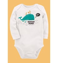 Organik Baskılı Pamuklu Unisex Bebek Body UZUNKOLE62
