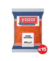 Yazar Kırmızı Mercimek 900 Gr. x 15 Adet