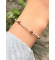 Gümüş Kazaziye Rose Boncuklu Bileklik : Gümüş - 19 cm : Siyah-Altın - 17 cm : Rose - Gold - 19 cm (Rose - Gold)