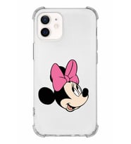 Apple iPhone 12 Uyumlu Köşe Korumalı Antişok  Kapak Minnie Mouse Tasarımlı Şeffaf  Kılıf