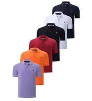 ALTILI SET T8561 DEWBERRY ERKEK T-SHIRT-SİYAH-BEYAZ-LACİVERT-BORDO-TURUNCU-LİLA (Karışık)