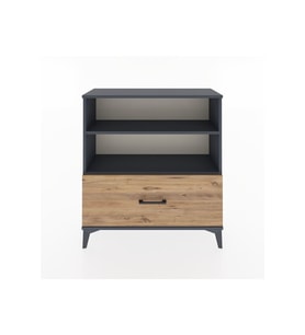 Arges Şifonyer 2 Raflı Tek Çekmeceli 88x30x96 Antrasit-Çam