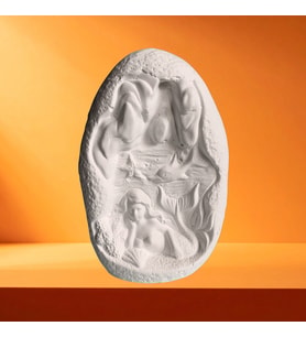 Dekoratif Denizkızı Tütsülük, Taş Tozu Ham Beyaz El Yapımı, Ev Dekoru, Masa Dekoru, Biblo
