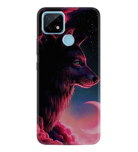 Realme C11 C21 C21Y C25Y C11 2021 Kılıf Desemli Silikon Wolf and Moon 1380