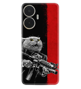 Realme C55 Kılıf Silikon Desen Özel Seri Çılgın Kedi 1674