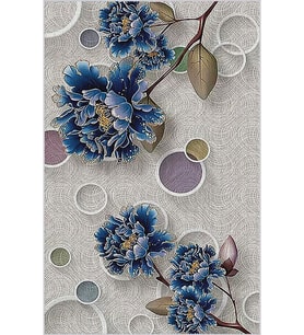 Eliana Home Baskılı, Yıkanabilir Kaymaz Taban Salon Halısı LNA1881-SM227 100x150 cm (Mavi)