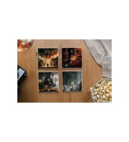 Atölye Hobbit Temalı Bardak Altlığı 4’lü Set Doğal Taş (10x10 cm)