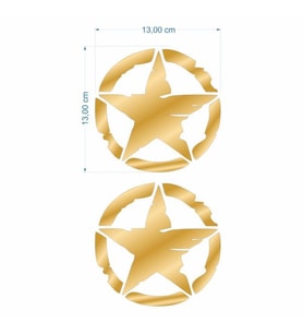 SEVGENT Skm Army Yıldız 13 X 13 Cm Gold Sticker 2 Li