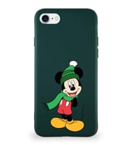 Apple iPhone SE 2020 Soft Premier Kapak Mickey Mouse-G Tasarımlı Silikon Kılıf - Yeşil (Şeffaf)