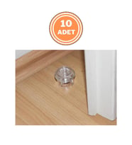 10 Adet Metali Kapı Yer Tamponu Stoper Şeffaf  (Renksiz)