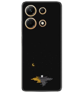 Infınix Note 30 Kılıf Silikon Desen Özel Seri Ay ve Kedi 1683