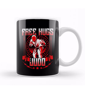 Funny Free Judo Hugs MMA Mixed Martial Arts Pun Kupa Bardak Porselen