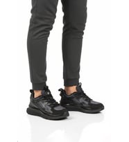 Pierre Cardin Beyaz Mavi Fileli Hafif Esnek Hafızalı Taban Unisex Spor Ayakkabı PCI-10106 G (Siyah)