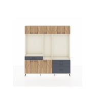 Arges Dolap 8 Raflı 4 Çekmeceli 3 Askılı 220x30x243 Aytaşı-Çam/Antrasit