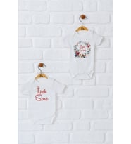 Pia Baby Premium %100 Pamuk İsme Özel Organik Baskılı İkili Set Çıtçıtlı Bebek Body Zıbın Modelleri 5067-17 (Ekru)