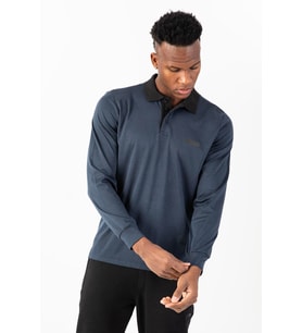 Maraton Regular Erkek Polo Yaka Siyahmelanj Sweatshirt