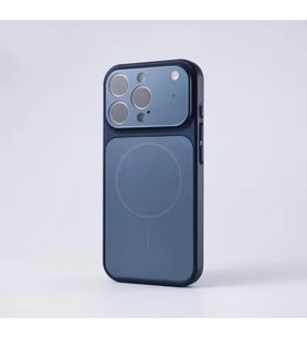 Apple iPhone 16 Pro Uyumlu MagSafe Kılıf – 17 Pro Max Kamera Görünümlü Lens Korumalı Kapak (Lacivert)