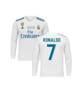 Ronaldo Real Madrid 2018 Sezonu Beyaz Uzun Kollu Retro Futbol Forması