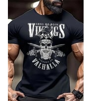Baskılı Oversize Bisiklet Yaka T-shirt - Siyah