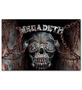 Cakatablo Megadeth Deri Maskeli Kurukafa MDF Tablo