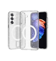 Galaxy S23 FE Kılıf Magsafe Şarj Özellikli Parlayan Simli Saydam Renkli Allstar Kapak (Şeffaf)