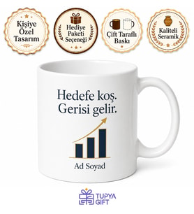 Satış Uzmanı İçin Özel Tasarım Seramik Baskılı Kupa Bardak Hedef Hediyesi
