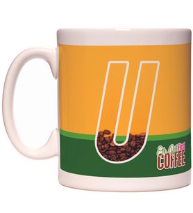 U Harfi Ok But First Coffee Kafein Kahve Tasarım  Harfli Kupa Bardak